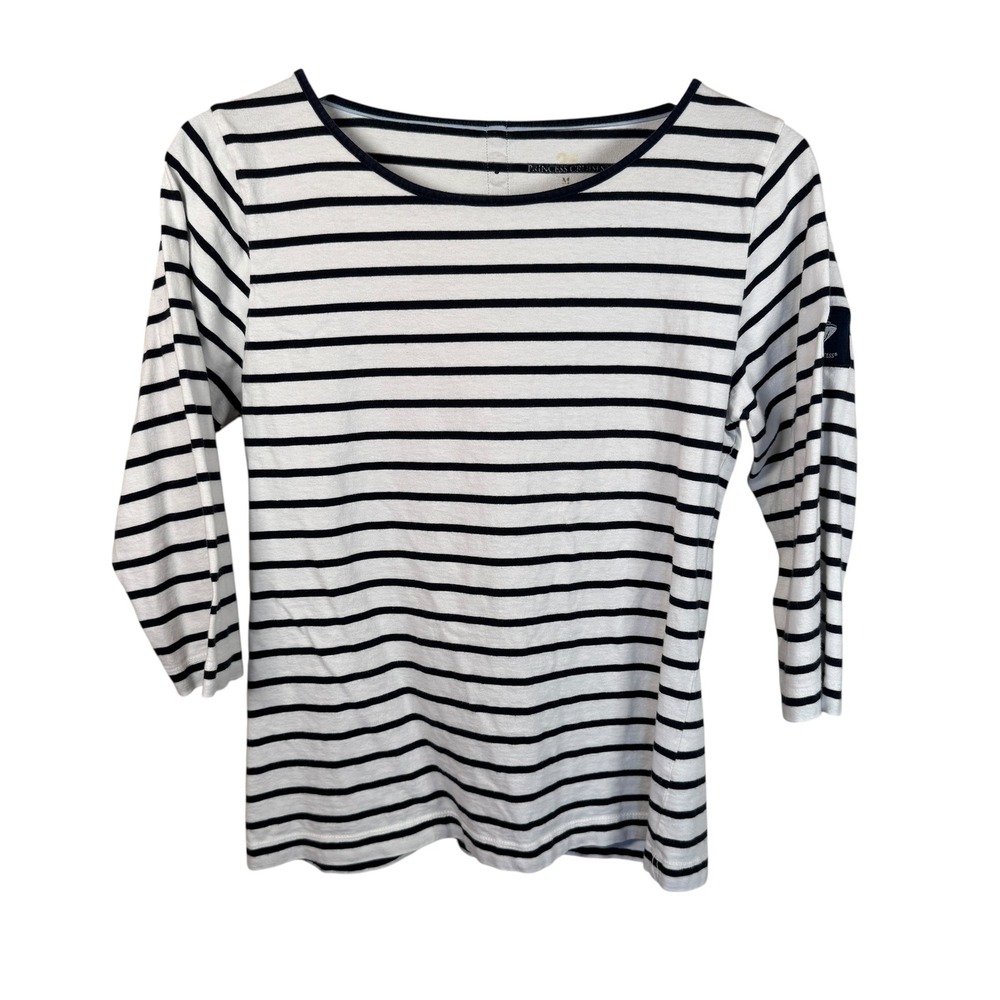 Princess Cruises Ruby Striped 3/4 Sleeve‎ Nautical Top Boatneck Women's Size Med